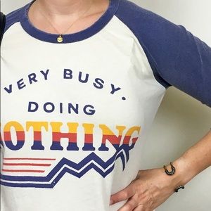 Very Busy Doing Nothing baseball tee